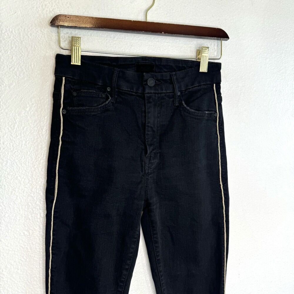 Mother High Waisted Looker Skinny Jeans Womens 26 Not Guilty One-Liner Black
